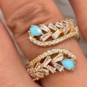 Gold and Turquoise Statement Ring